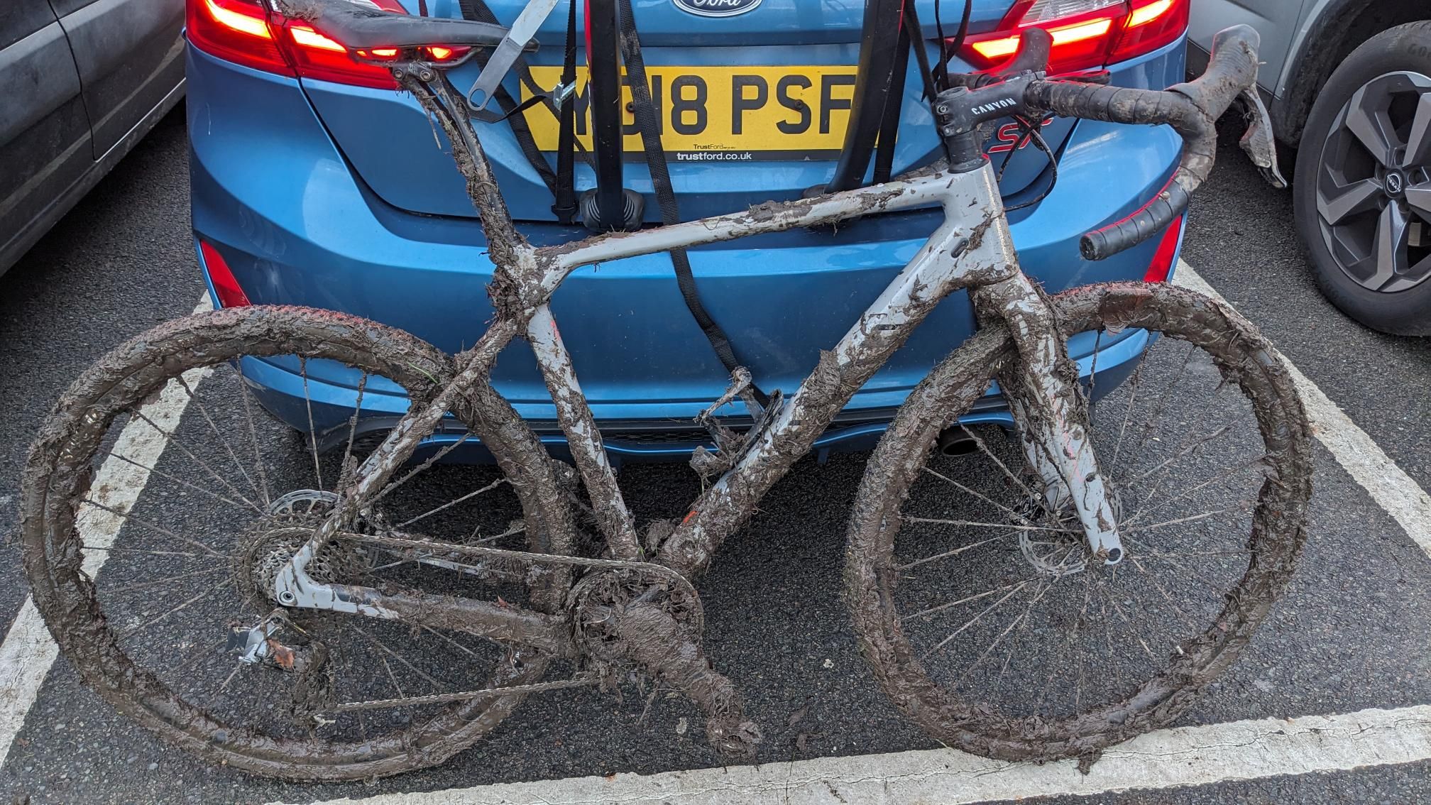 You spend more time cleaning the bike than riding it a very muddy bike